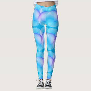 Leggings Simple motif de bulle de savon à dégradé bleu tend