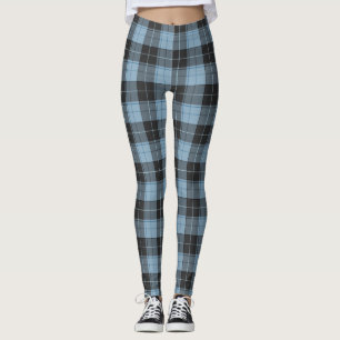 Leggings Simple motif tartan en bleu clair