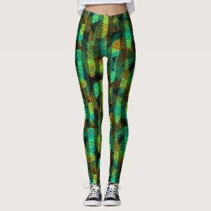 Leggings Simples hiver Noël vert vert cônes de pin bleu tr