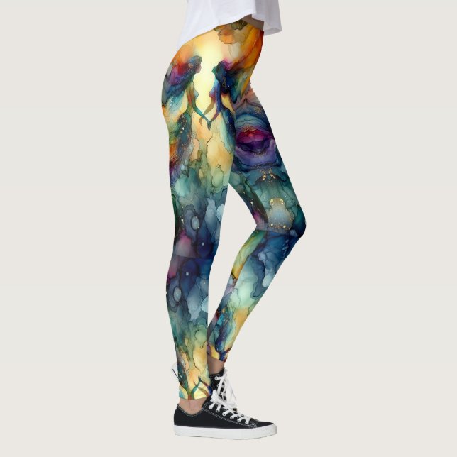 Leggings Sirène couleur eau Abstraite (Droite)