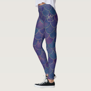 Leggings Sirène personnalisée violette foncée
