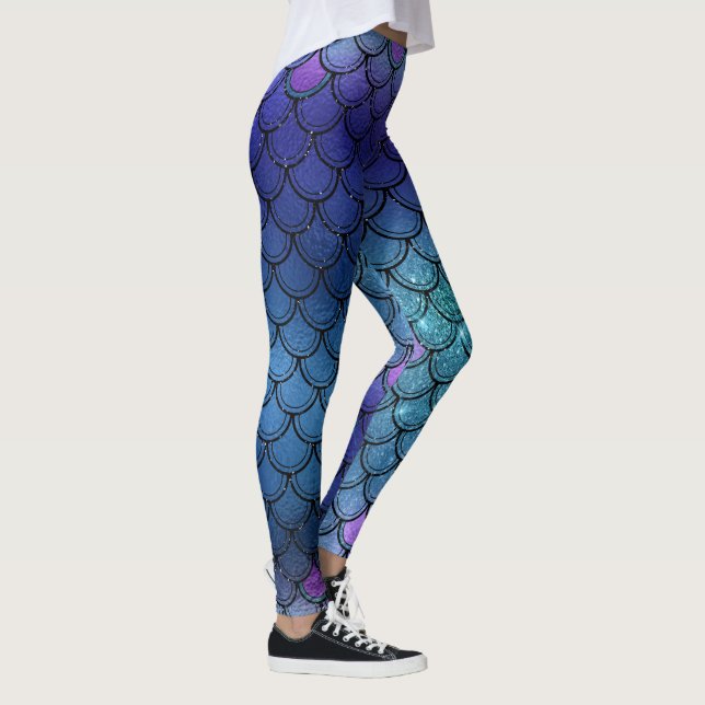 Leggings Sirène scintillante de parties scintillantes (Droite)