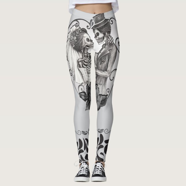 Leggings Skeleton Love Couple Mariage Danse (Devant)