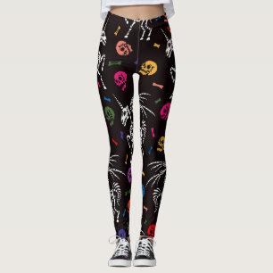 Leggings Skeleton Pegasus : crâne coloré motif.
