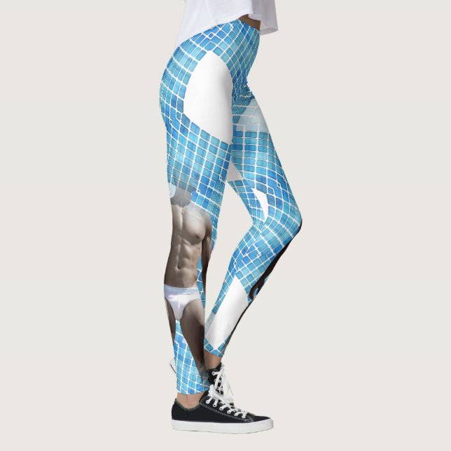Leggings SlipperyJoe musculaire homme six pack abs mâle bla (Droite)