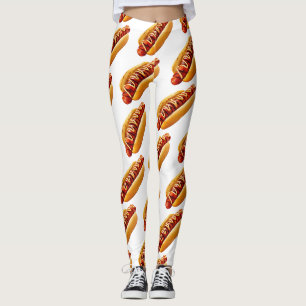 Leggings SlipperyJoe's hot dog ambiance d'été BBQ niché dan