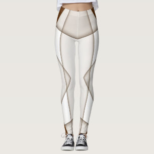 Leggings Sloping beige triangle with shadow, smooth style