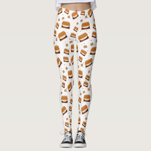 Leggings S'mores de sourire avec des points sur le blanc