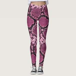 Leggings Snakeskin rose et noir