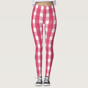 Leggings Socialite rose En vichy Motif