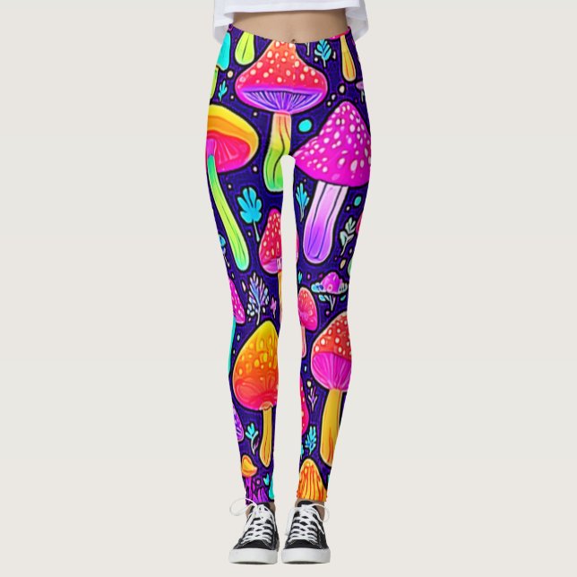 Leggings Soft Neon : Patch pour champignon de dessin (Devant)