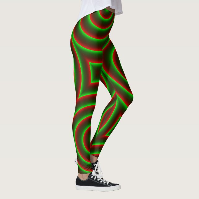 Leggings Soit changer le rouge ? Spirale verte frappante (Droite)