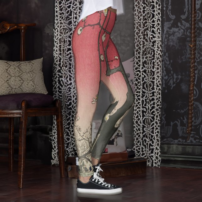 Leggings soleil couchant japonais pruniers arbres (Créateur téléchargé)