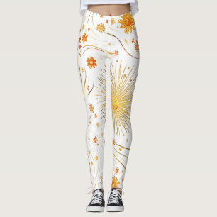 Leggings Soleil doré et rayons - avec étoile Abstraite
