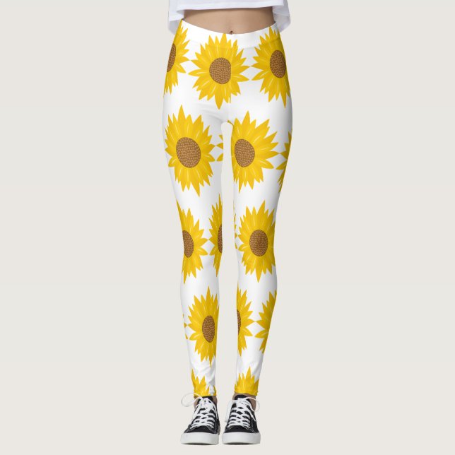 Leggings Soleil Jaune Fleur de tournesol (Devant)