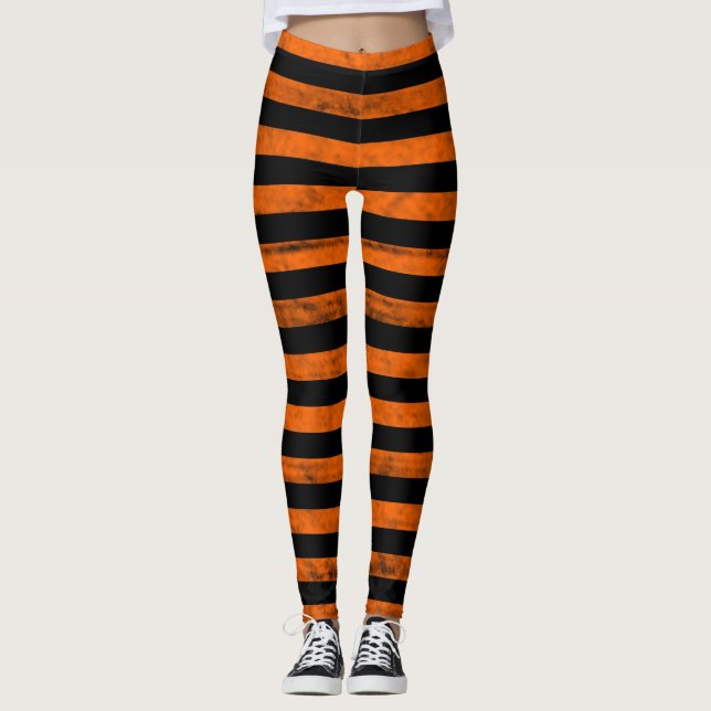 Leggings Sorcière d'Halloween rayée (Devant)