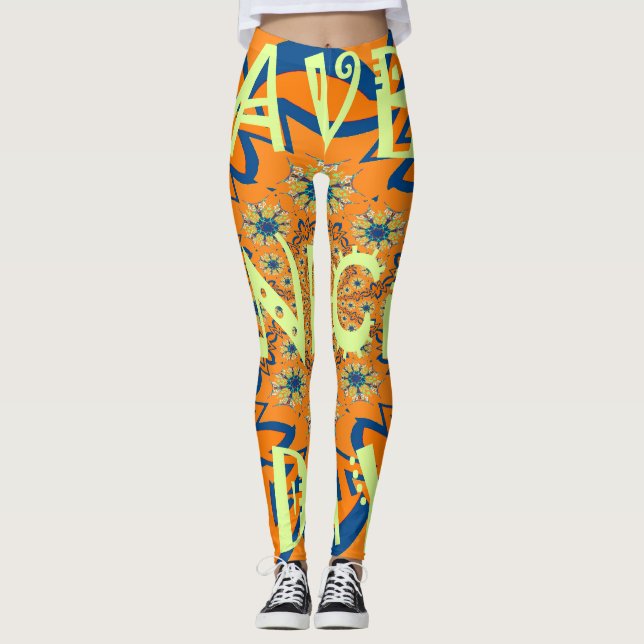 Leggings Souhaits vibrants : Avoir une belle journée Art De (Devant)