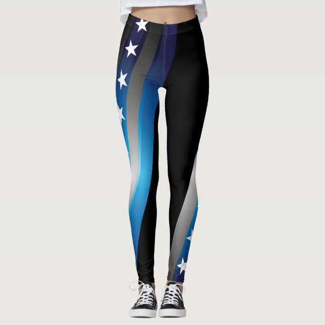 Leggings Soutenez les guêtres bleues (Devant)