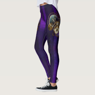 Leggings Spider Steampunk sur Arrière - plan pourpre