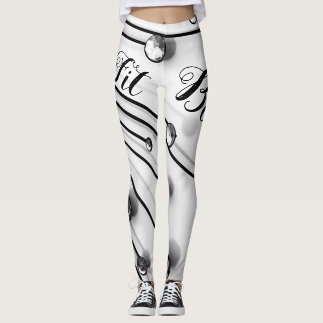 Leggings Spirale diamant noir blanc personnalisé (Devant)