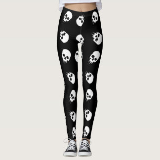 Leggings squelette noir blanc halloween