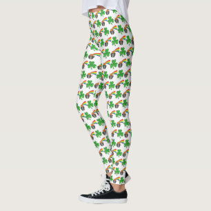 Leggings St. Paddy's Day Lucky Pot of Gold Rainbow Shamrock