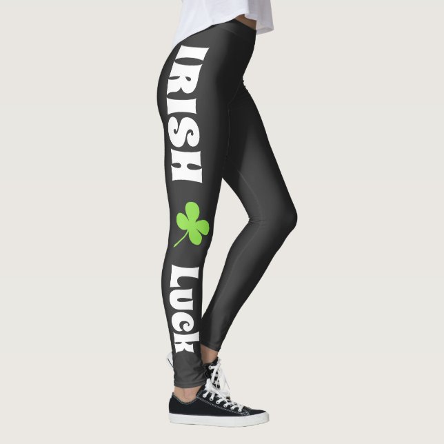 Leggings St Patrick`s Day Irlandais Luck Modern Black (Droite)