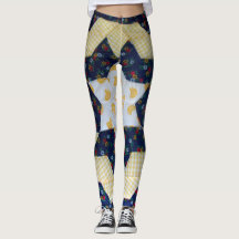 Leggings - Star Blume Quilt Muster