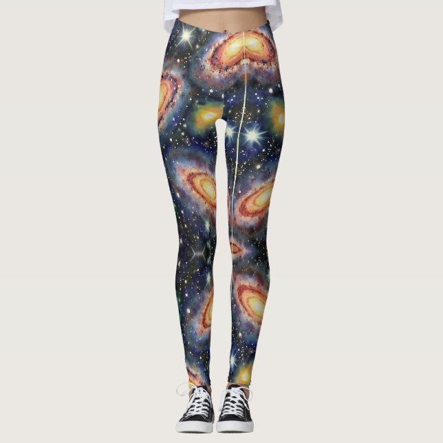 Leggings Star Clusters Dark Space Dust Galaxy (Devant)