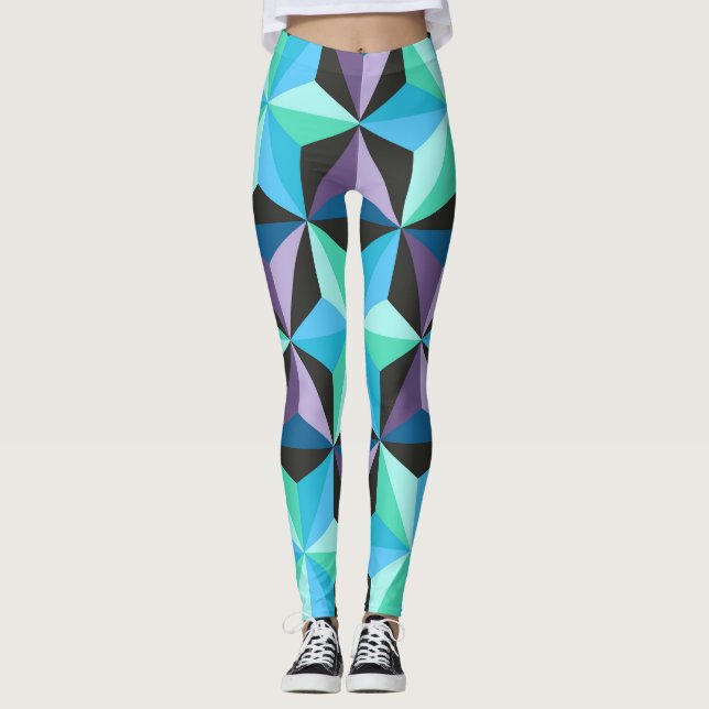 Leggings Stars Abstrait Géométrique (Devant)