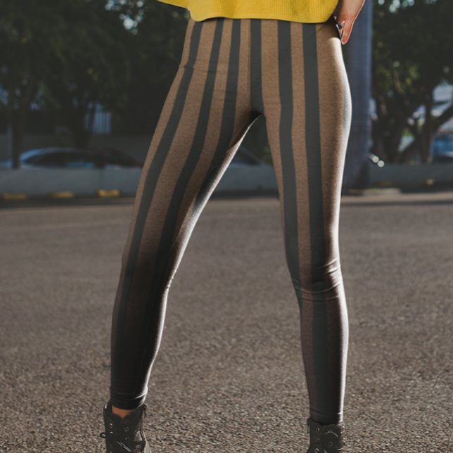 Leggings Steampunk Brown Black Stripes (Créateur téléchargé)
