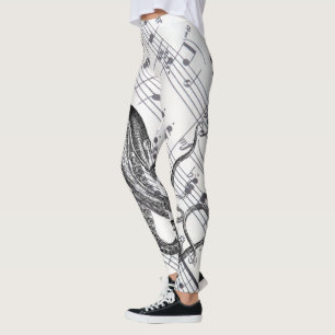 Leggings steampunk musique nautique marine vintage poulpe