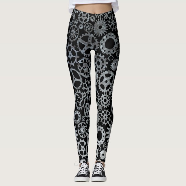 Leggings Steampunk Silver Zinc Bronze (Devant)