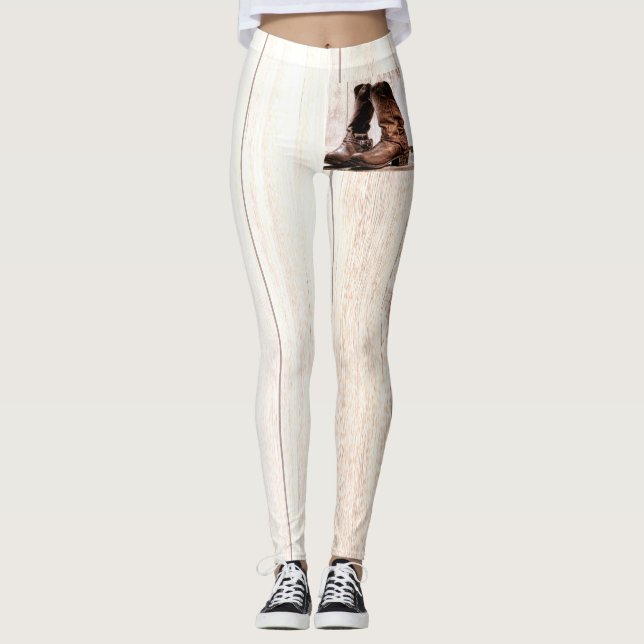 Leggings Stiefel Land rustikaler Western tragen (Vorderseite)