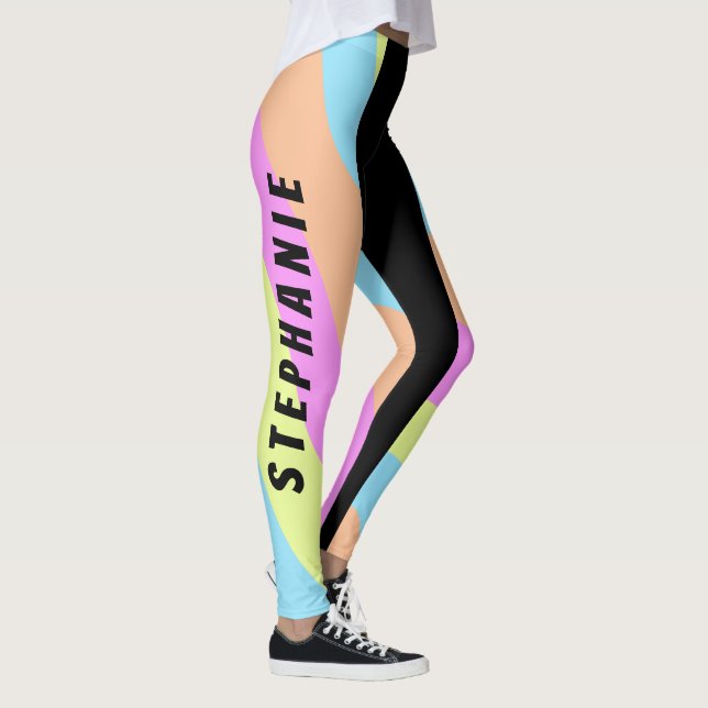 Leggings Stripes Côté Exercice Colorful School Team Custom (Droite)