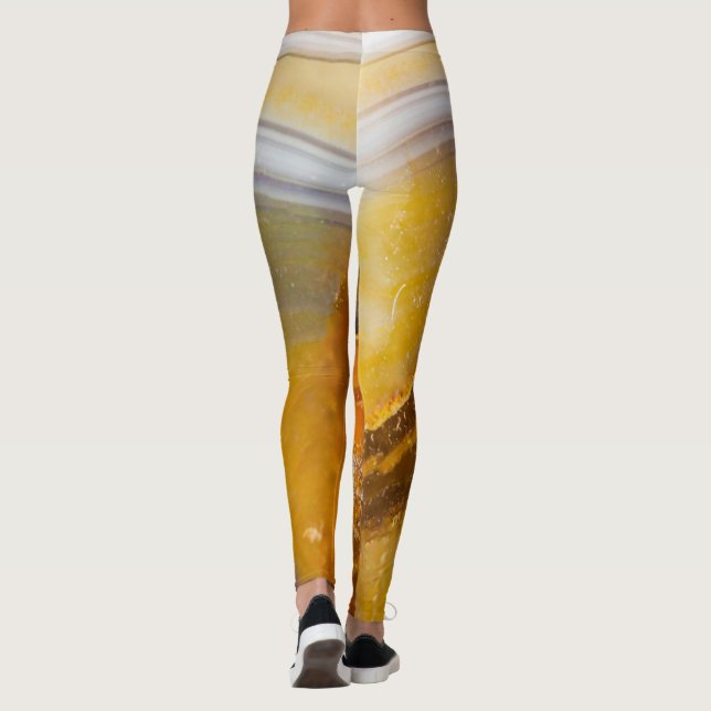 Leggings Structure de texture de pierre semi-précieuse (Dos)