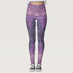Leggings Style Boho pourpre