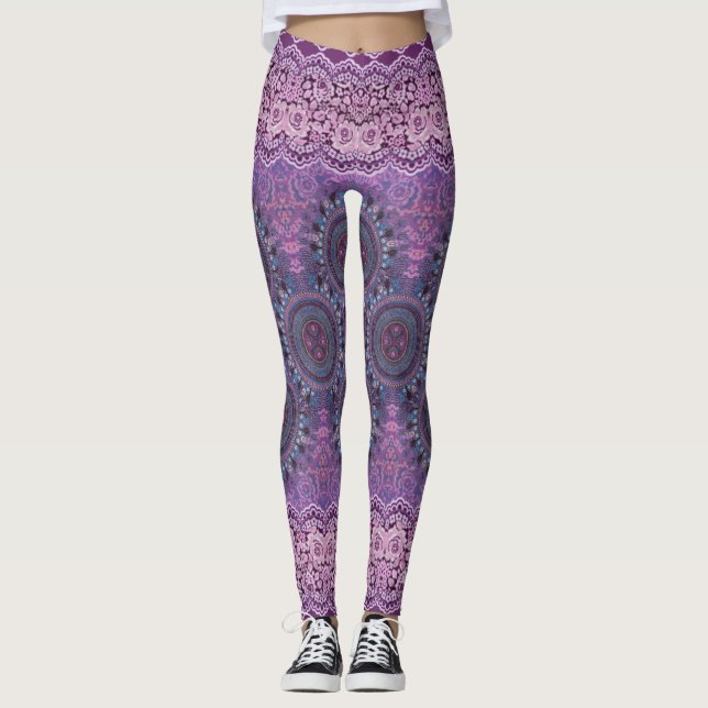 Leggings Style Boho pourpre (Devant)
