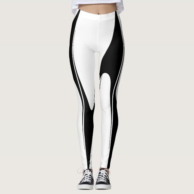 Leggings Style contemporain blanc noir de danseurs de (Devant)