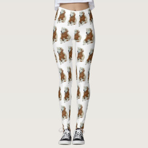 Leggings Style de bloc amusant Peint Golden Retriever Leggi