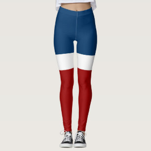 Leggings Style de bloc de couleur bleu blanc
