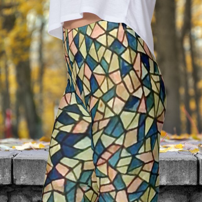 Leggings Style de cubisme gras chic (Bold Cubism Style )