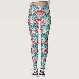 Leggings Style des années 1950 été Forth Of July Rouge et B