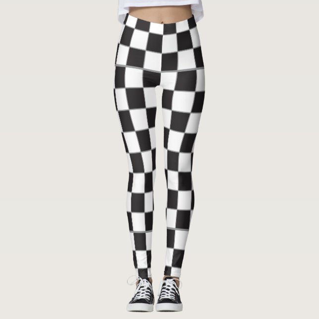 Leggings Style du tableau d'échecs (Devant)