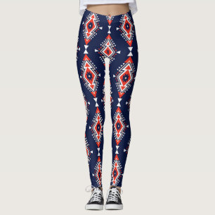 Leggings Style ethnique, motif sans couture géométrique.