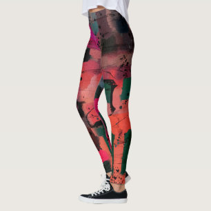 Leggings Style Graffiti Art Abstrait coloré