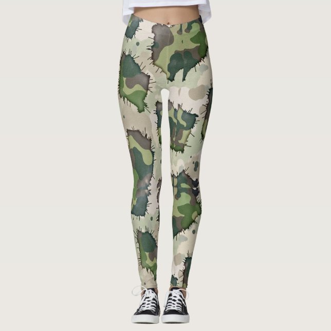 Leggings Style Grunge Camouflage Style Motif transparent (Devant)