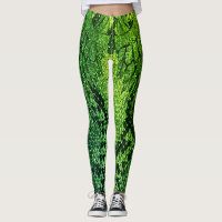 Style legging. de peau de serpent vert