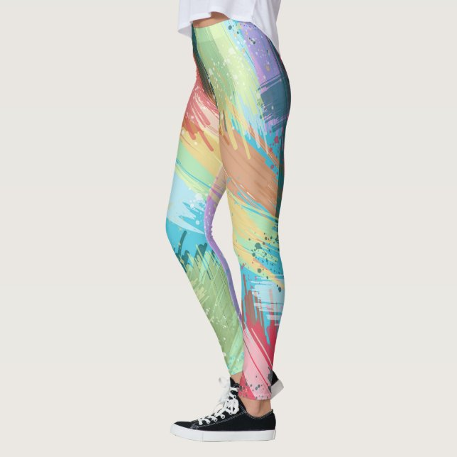 Leggings Style Pastel Colors Art Abstrait (Gauche)