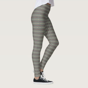 Leggings Style Points Gris Rétro à pois 
